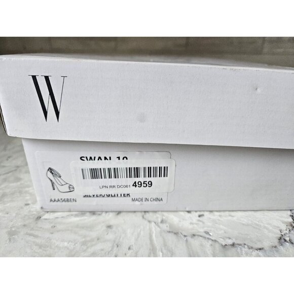 DREAM PAIRS Swan 10 Silver Glitter High Heel Platform Dress Pumps Size 6 - Picture 14 of 15